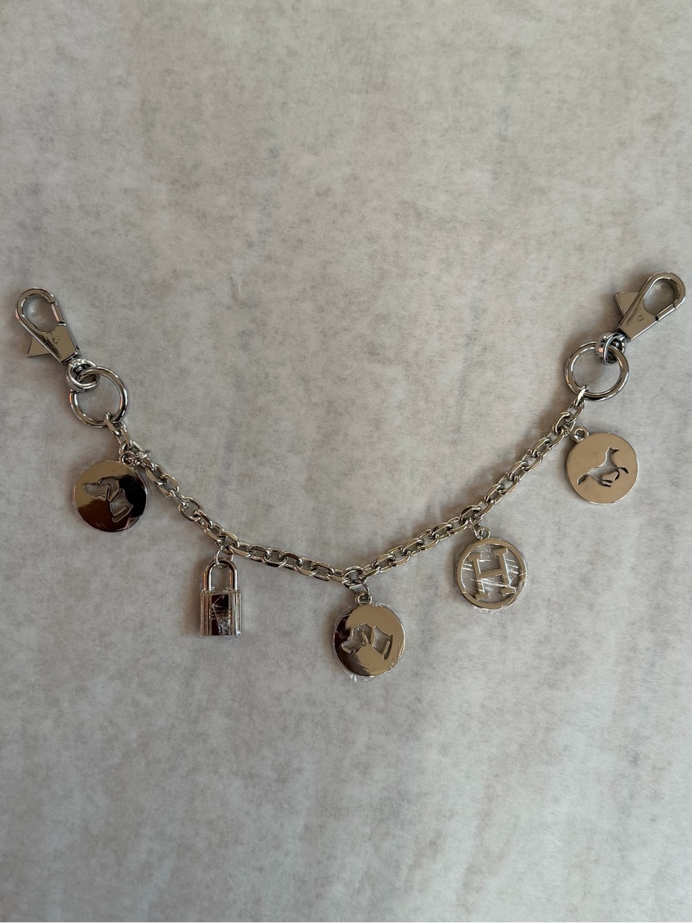 Hermes Bag Charm Palladium Hardware - 12 inch